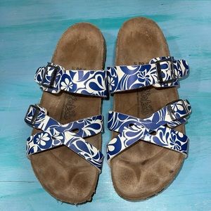 COPY - Birkenstock blue and white double strap